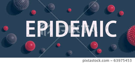 Epidemic theme with viral objects 63975453