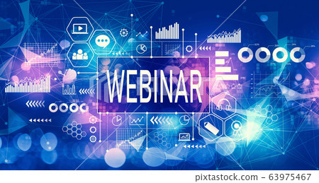 Webinar concept with technology light background Webinar concept with technology light background 63975467