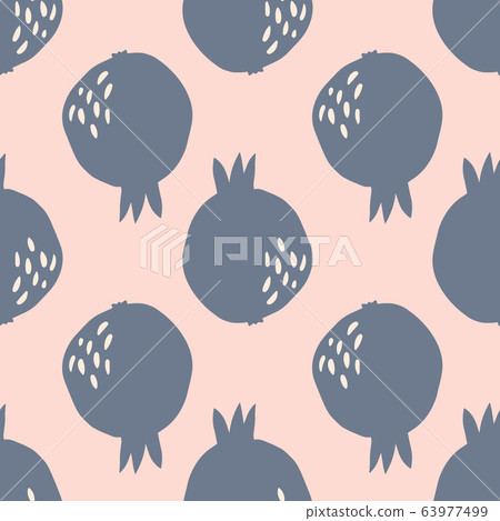 Geometric pomegranate fruit seamless pattern. 63977499
