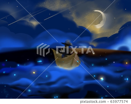 Crescent Moon Boat Rower Stock Illustration 63977574 Pixta Il sito web ufficiale di moon boot® , l'iconico brand italiano delle calzature da neve. pixta