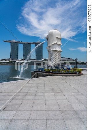 Singapore Merlion Park Vertical composition No people Singapore Merlion Park Vertical composition No people 63977901
