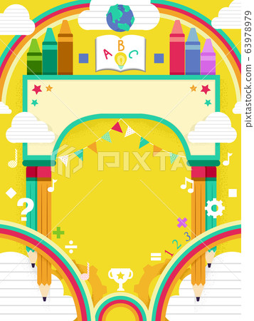 Festival Arch School 123 Background Illustration Festival Arch School 123 Background Illustration 63978979