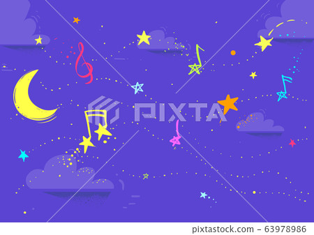 Night Music Sky Star Notes Illustration Night Music Sky Star Notes Illustration 63978986