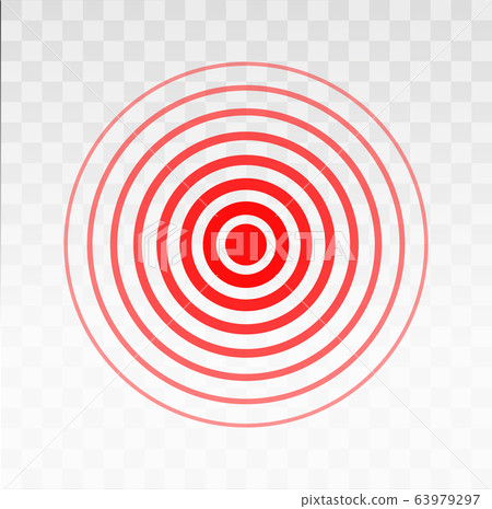 Isolated bold vector red ring. Pain circle. Symbol of pain. For your medical design. Transparent background. Isolated bold vector red ring. Pain circle. Symbol of pain. For your medical design. Transparent background. 63979297
