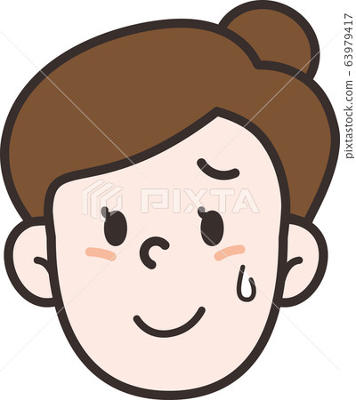 Woman front face bitter smile Woman front face bitter smile 63979417
