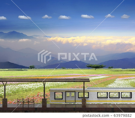 3d rendering of train station with nice view 63979882