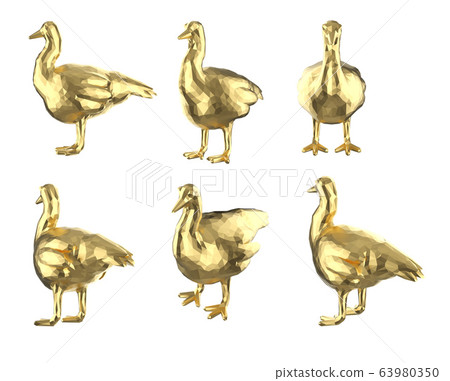 Set of polygonal ducks - Stock Illustration [63980350] - PIXTA