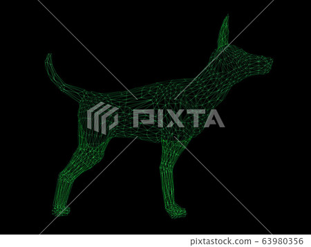 Wireframe polygonal dog - Stock Illustration [63980356] - PIXTA