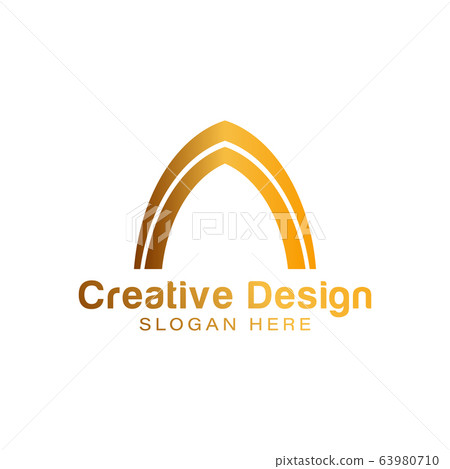 luxury gold tower, dome, mosque  logo Ideas. 63980710