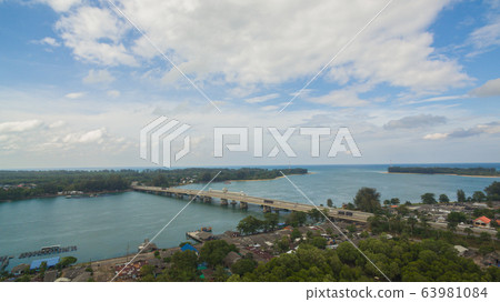 aerial view Sarasin bridge the important route 63981084