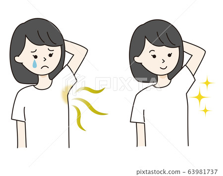 患腋窩和改善T恤的女孩 63981737