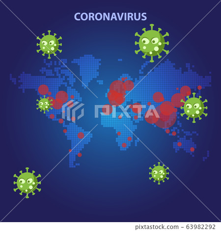 World map coronavirus covid-19 pandemic outbreak - Stock Illustration ...