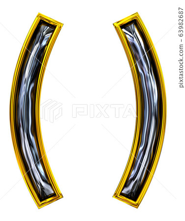 3D rendering, parentesis sign.-插圖素材 [63982687] - PIXTA圖庫