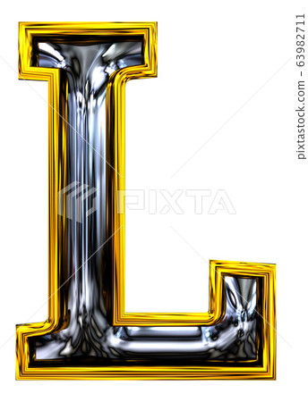 3D rendering. Uppercase Letter L. 63982711