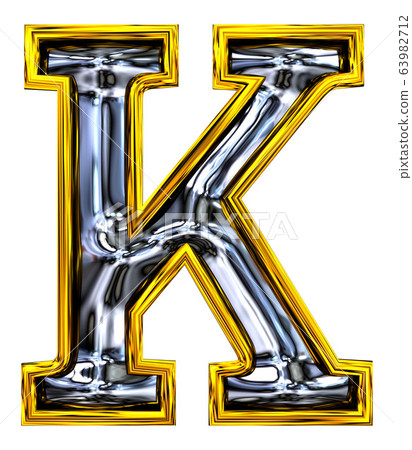 3D rendering. Uppercase Letter K. 63982712