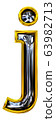 3D rendering. Lowercase Letter j. 63982713