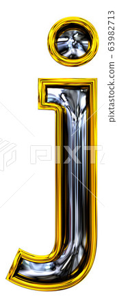 3D rendering. Lowercase Letter j. 63982713