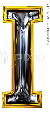 3D rendering. Uppercase Letter I. 63982716