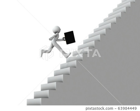 Business people running up the long stairs 63984449