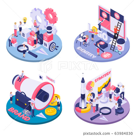 Branding Isometric Concept  63984830
