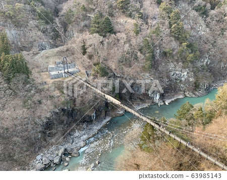 Kinu Tateiwa Large Suspension Bridge connecting Kinugawa Onsen Town and Tateiwa Kinu Tateiwa Large Suspension Bridge connecting Kinugawa Onsen Town and Tateiwa 63985143