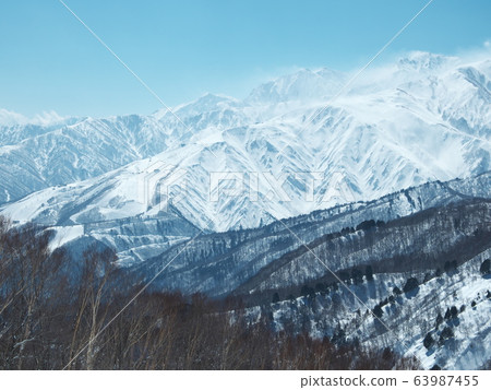 Tsugaike Kogen Ski Resort從白池山脈和八方一山滑雪場的遠景 63987455