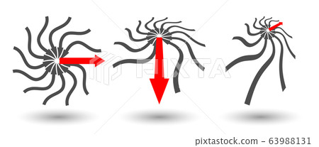 circle shaped arrows. different perspectives. team 63988131