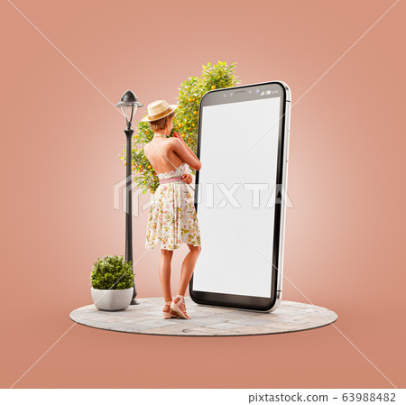 Unusual 3d illustration smart phone application 63988482