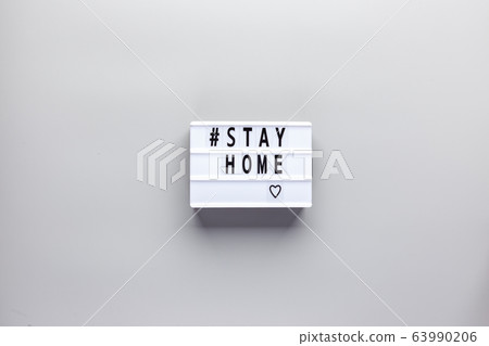 Stay home text Lightbox 63990206