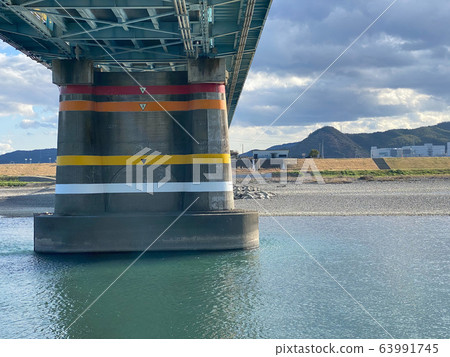 Water level gauge of Naga River, Tokushima Prefecture. 63991745