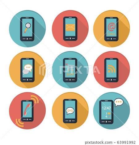 Smartphone flat design icon. Concept icons for web and mobile phone services and apps 63991992