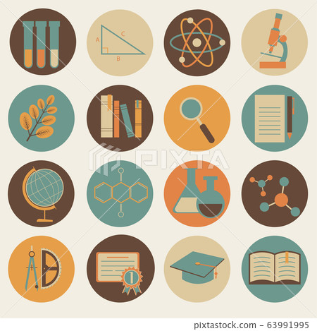 Education icon flat. Vector set of flat icon for education, school and university Education icon flat. Vector set of flat icon for education, school and university 63991995