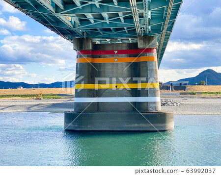 Water level gauge of Naga River, Tokushima Prefecture. 63992037