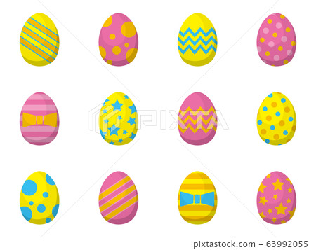 Colorful Easter eggs vector illustration set Colorful Easter eggs vector illustration set 63992055