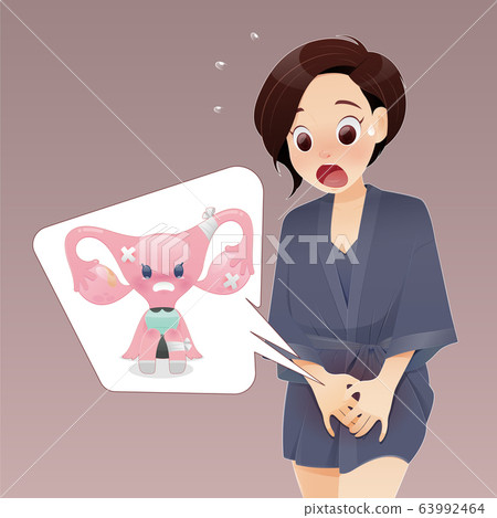 Uterus cartoon in crying because of injury - Stock Illustration ...