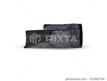 Piece of bamboo charcoal on white Piece of bamboo charcoal on white 63992794