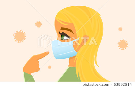 Coronavirus protection in public place, vector illustration 63992814