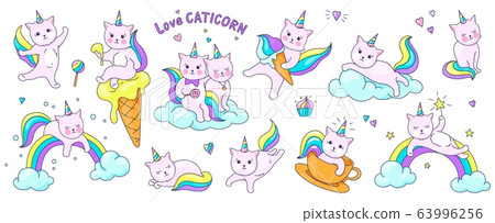 Unicorn Clip Art Set 1 Cute Pink Unicorn Sticker Colorful 