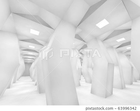 Abstract contemporary white 3d interior with Abstract contemporary white 3d interior with 63996342