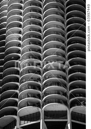 Marina City along the river in Chicago Marina City along the river in Chicago 63997449