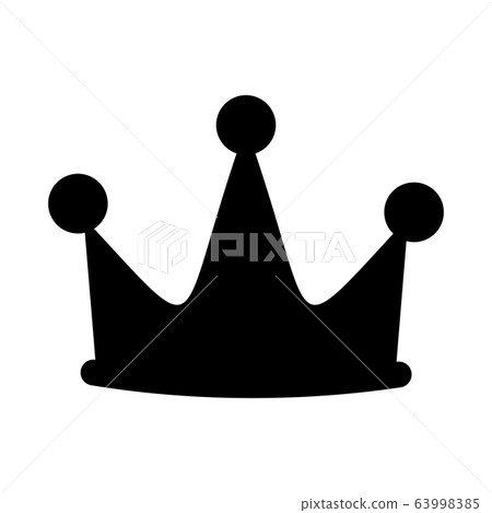 Crown flat black icon isolated on white background. 63998385