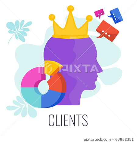 Client, customer, consumer infographics pictogram. Client, customer, consumer infographics pictogram. 63998391