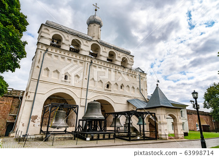 Bell gable of St. Sophia Cathedral at Novgorod Detinets in Russia 63998714