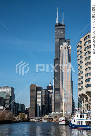 Willis tower behind the 311 South Wacker Drive Willis tower behind the 311 South Wacker Drive 63998893