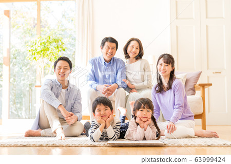 Three generations family, living, home 63999424