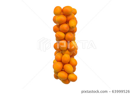 Letter I from oranges, 3D rendering 63999526