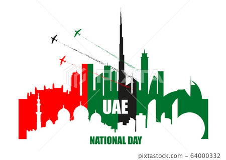 UAE National Day poster with landmarks, UAE National Day poster with landmarks, 64000332