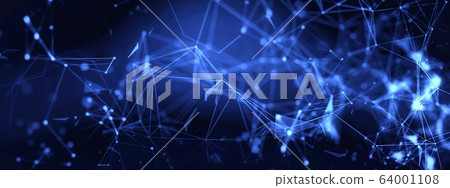 幾何藍色網格圖案 64001108