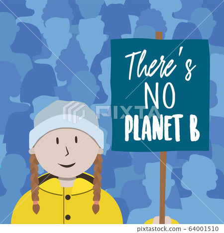 There is no planet b card of young kid in protest 64001510