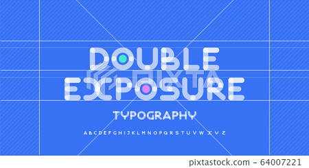 Modern alphabet creative rounded fonts. Typography 64007221